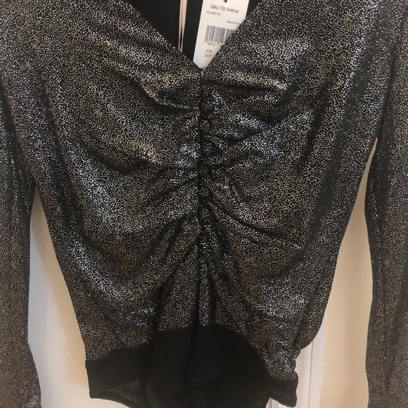 Scripted Metallic Long- Sleeve Bodysuit NWT - Picture 7 of 15